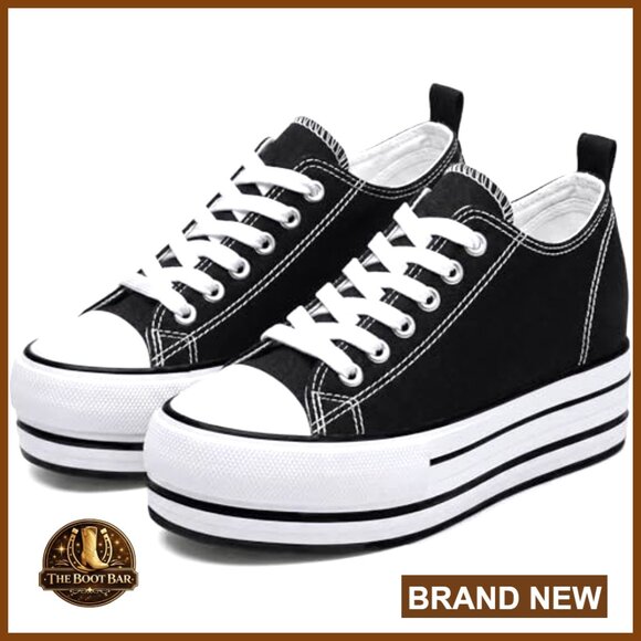 Women's Platform Sneakers with Hidden Wedge, 3 Inch Height Boost - Picture 6 of 7